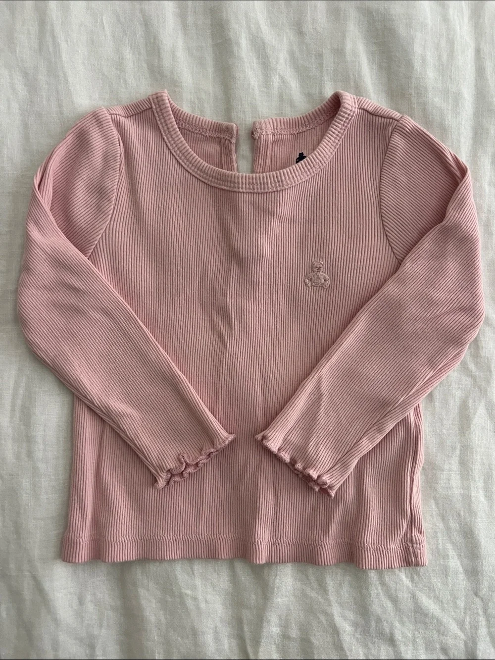 Gap Baby Girls' Long-Sleeve Ribbed Top in Light Pink